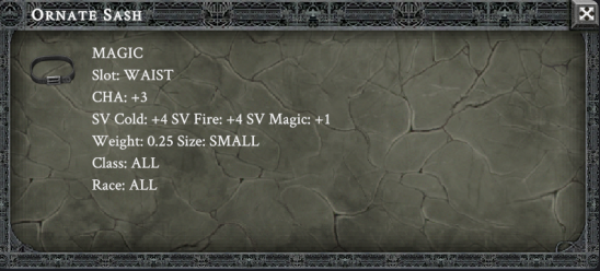 ORNATE SASH item card